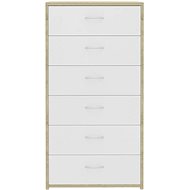 Sideboard with 6 drawers white sonoma oak 50x34x96cm chipboard - Sideboard