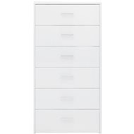 Sideboard with 6 drawers white with gloss 50x34x96 cm chipboard - Sideboard