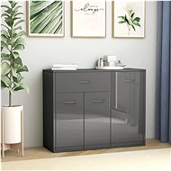 Gray sideboard with high gloss 88 x 30 x 70 cm chipboard - Sideboard