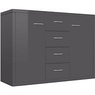 Gray sideboard with high gloss 88 x 30 x 65 cm chipboard - Sideboard