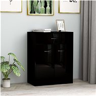 Black sideboard with high gloss 60 x 30 x 75 cm chipboard - Sideboard