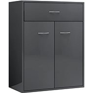 Gray sideboard with high gloss 60 x 30 x 75 cm chipboard - Sideboard