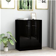 Black sideboard with high gloss 60 x 30 x 75 cm chipboard - Sideboard