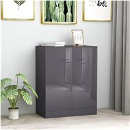 Gray sideboard with high gloss 60 x 30 x 75 cm chipboard - Sideboard