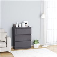 Gray sideboard with high gloss 60 x 35 x 76 cm chipboard - Sideboard
