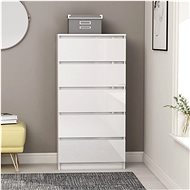 Sideboard with drawers white high gloss 60x35x121cm chipboard - Sideboard