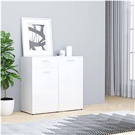 White sideboard with high gloss 80 x 36 x 75 cm chipboard - Sideboard