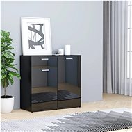Black sideboard with high gloss 80 x 36 x 75 cm chipboard - Sideboard