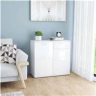 White sideboard with high gloss 80 x 36 x 75 cm chipboard - Sideboard