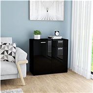 Black sideboard with high gloss 80 x 36 x 75 cm chipboard - Sideboard