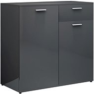 Gray sideboard with high gloss 80 x 36 x 75 cm chipboard - Sideboard