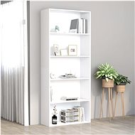 5-floor library white 80 x 30 x 189 cm chipboard 801026 - Bookshelf