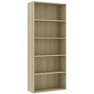5-storey library sonoma oak 80 x 30 x 189 cm chipboard 801029 - Bookshelf
