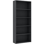 5-storey bookcase gray 80 x 30 x 189 cm chipboard 801028 - Bookshelf