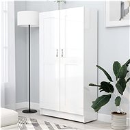 Bookcase white with high gloss 82,5x30,5x150 cm chipboard 802729 - Bookshelf