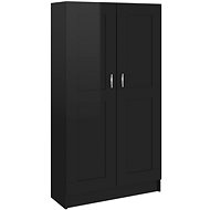 Bookcase black with high gloss 82,5x30,5x150 cm chipboard 802730 - Bookshelf