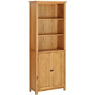Bookcase with 2 doors 90 x 30 x 200 cm solid oak wood 289178 - Bookshelf