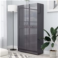 Bookcase gray with high gloss 82,5x30,5x150 cm chipboard 802731 - Bookshelf