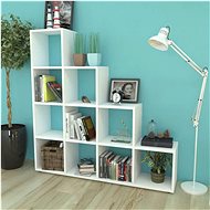 Staircase library / display shelf, 142 cm, white 242550 - Bookshelf