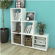 Staircase library / display shelf, 107 cm, white - Bookshelf