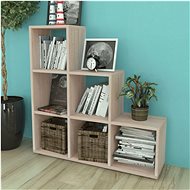 Staircase library / display shelf, 107 cm, oak - Bookshelf