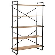 Bookcase solid fir wood and steel 120 x 42 x 180 cm - Bookshelf