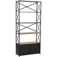 Bookcase Solid Fir Wood and Steel 80 x 32.5 x 180cm - Bookshelf
