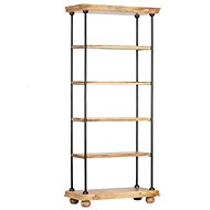 Bookcase with 5 shelves 80 x 35 x 180 cm solid mango tree and steel - Bookshelf