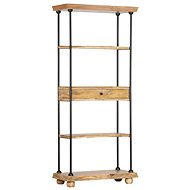 Bookcase with 5 Shelves 80 x 35 x 180cm Solid Mango Wood and Steel - Bookshelf
