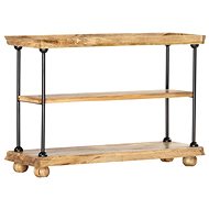 Bookcase with 2 shelves 110x35x75 cm solid mango and steel - Bookshelf