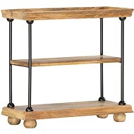 Bookcase with 2 shelves 80 x 35 x 75 cm solid mango tree and steel - Bookshelf