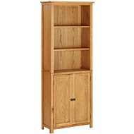 Bookcase with 2 Doors 70 x 30 x 180cm Solid Oak Wood - Bookshelf