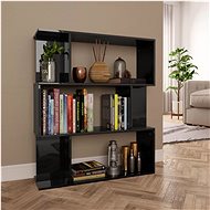 Bookcase / screen black high gloss 80 x 24 x 96 cm chipboard - Bookshelf