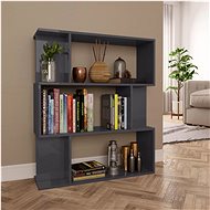 Bookcase / screen gray high gloss 80 x 24 x 96 cm chipboard - Bookshelf