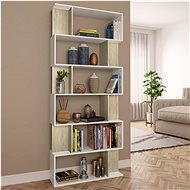 Bookcase / screen white and sonoma oak 80 x 24 x 192 cm chipboard - Bookshelf