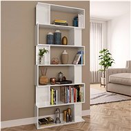 Bookcase / screen white high gloss 80 x 24 x 192 cm chipboard - Bookshelf