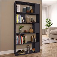 Bookcase / screen gray high gloss 80 x 24 x 159 cm chipboard - Bookshelf