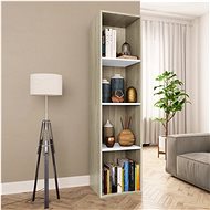 Bookcase / TV cabinet white and oak sonoma 36x30x143 cm chipboard - Bookshelf