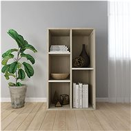 Bookcase / sideboard white and sonoma oak 50x25x80 cm chipboard - Bookshelf