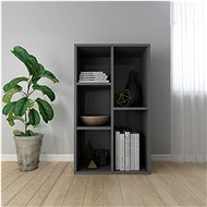 Bookcase / sideboard gray high gloss 50 x 25 x 80 cm chipboard - Bookshelf