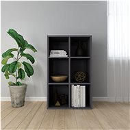 Bookcase / sideboard gray high gloss 66x30x97,8 cm chipboard - Bookshelf