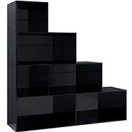 Bookcase / screen black high gloss 155x24x160 cm chipboard - Bookshelf
