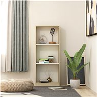 3-floor library white and sonoma oak 40x24x108 cm chipboard - Bookshelf