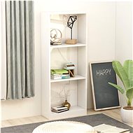 3-floor library white high gloss 40 x 24 x 108 cm chipboard - Bookshelf
