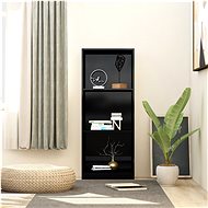 3-storey bookcase black high gloss 40x24x108 cm chipboard - Bookshelf