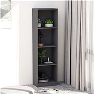 Bookcase with 4 shelves gray 40 x 24 x 142 cm chipboard - Bookshelf