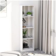 Bookcase 4 shelves white high gloss 40 x 24 x 142 cm chipboard - Bookshelf