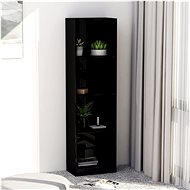 Bookcase 4 shelves black high gloss 40x24x142 cm chipboard - Bookshelf
