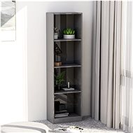 Bookcase 4 shelves gray high gloss 40 x 24 x 142 cm chipboard - Bookshelf