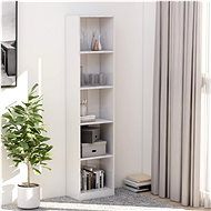 Bookcase with 5 shelves white high gloss 40x24x175 cm chipboard - Bookshelf